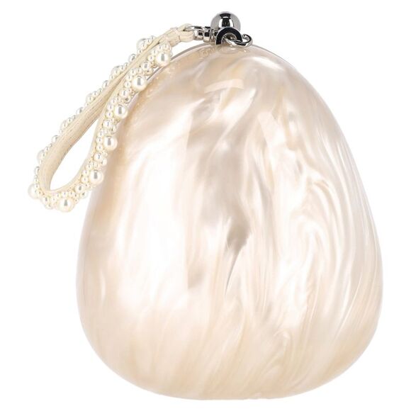 Simone Rocha Large Egg Pearl-Embellished Handbag in Ivory Acrylic - Picture 2 of 7